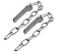 Flat Cotter Spring Ring / Linch Pin and Chain PAIR Zinc Plated DK12_Pair