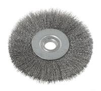 Flat Crimped Stainless Steel Wire Wheel Brush 4 5In Diameter for Angle Grinder, 0 52in Bore, for Rust Removal, Paint Stripping, Burr Removal, and Preparation