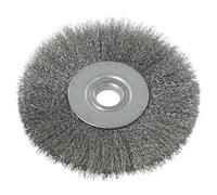 Flat Crimped Stainless Steel Wire Wheel Brush for Angle Grinder, 100mm (4.5In) O.D., 13mm (0.52In) Bore, 0.15mm Wire Diameter, for Rust, Scale and Burrs Removal