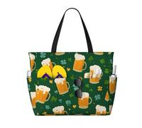 Flat Design Beer Printed High-Capacity Beach Travel Bag to Meet All Your Travel Needs
