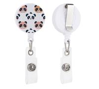Flat Design Style Retractable Badge Reel - Personalized ID Name Badge Holder with Lanyard Cute Badges Reel Holder Round Nurse Doctor Name Tag Badges Clip for Work