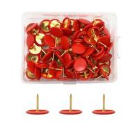 Flat Drawing Pins,Red Drawing Pins 300PCS,Push Pins,Colourful Thumb Tacks,Map Marking Pins,Metal Drawing Pins for Office&DIY Crafting