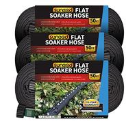 Flat Drip Hose 50ft Garden Bed Fabric Soaking Hose 150ft for Efficient and Effective Watering of Plants, Garden Soaking Drip Hoses, Heavy Duty and Easy to Install