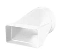 Flat Duct Air Pipes Ventilation System Heating Cooling PVC Ventilation Element Round Square Duct Arch Vertical Horizontal Flat Round T-Piece Wall Plate White (Transition Round to Rectangular, 220 x 90