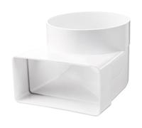 Flat Duct Air Pipes Ventilation System Heating Cooling PVC Ventilation Element Round Square Duct Arch Vertical Horizontal Flat Round T-Piece Wall Plate White (Deflection Piece 90° for Ventilation