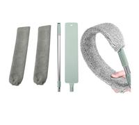 Flat Duster, Cleaner with 2 Dusting Cloths,Retractable Gap Dust Cleaning Artifact, Extendable Microfiber Duster with Bendable & Removable Head, Reusable Washable Dusting Wand for Home,Ceiling,Blinds