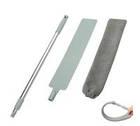 Flat Duster, Retractable Gap Dust Cleaning Artifact, Flat Duster for Under Appliances, Flats Dusters for Cleaning, Flats Dusters with Extension Pole, Bendable & Removable Head, Reusable & Washable