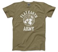 Flat Earth Army Flat-earther Theory - Mens Unisex T-Shirt - Flat Earth Army Stupid not Flat Mark seargant Curve M Khaki