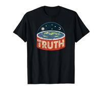 Flat Earth Conspiracy Theory Society Flat Earth Vintage T-Shirt, Men, Black, X-Large