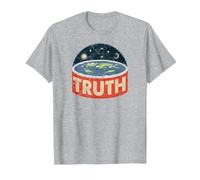 Flat Earth Conspiracy Theory Society Flat Earth Vintage T-Shirt, Men, Heather Grey, Medium