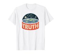 Flat Earth Conspiracy Theory Society Flat Earth Vintage T-Shirt, Men, White, 4X-Large