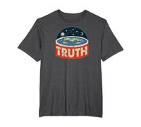 Flat Earth Conspiracy Theory Society Flat Earth Vintage T-Shirt, Men's Big and Tall, Dark Heather Grey, 2X Tall