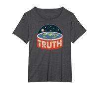 Flat Earth Conspiracy Theory Society Flat Earth Vintage T-Shirt, Women's Plus, Dark Heather Grey, 4X