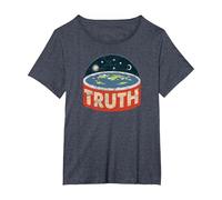Flat Earth Conspiracy Theory Society Flat Earth Vintage T-Shirt, Women's Plus, Heather Blue, 2X