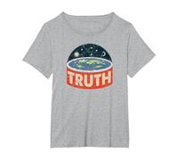 Flat Earth Conspiracy Theory Society Flat Earth Vintage T-Shirt, Women's Plus, Heather Grey, 2X