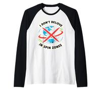 Flat Earth I Don't Believe in Spin Zones Raglan Baseball Tee