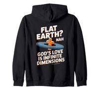 Flat Earth Nah Gods Love Is Infinite Dimensions Christian Zip Hoodie