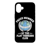 Flat Earth Satire Funny Conspiracy and Parody Science Jokes Case for iPhone 16 Plus