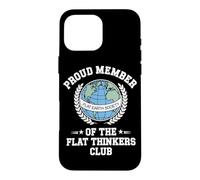 Flat Earth Satire Funny Conspiracy and Parody Science Jokes Case for iPhone 16 Pro Max
