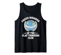 Flat Earth Satire Funny Conspiracy and Parody Science Jokes Tank Top