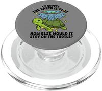 Flat Earth Society Funny Conspiracy Theory Turtle Elephant PopSockets PopGrip for MagSafe