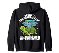 Flat Earth Society Funny Conspiracy Theory Turtle Elephant Zip Hoodie