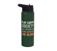 Flat Earth Society has Members from Around The Globe Stainless Steel Insulated Water Bottle