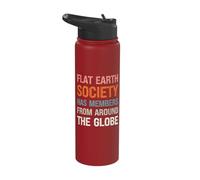 Flat Earth Society has Members from Around The Globe Stainless Steel Insulated Water Bottle