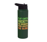 Flat Earth Society has Members from Around The Globe Stainless Steel Insulated Water Bottle
