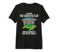 Flat Earth Society T Shirt Turtle Elephants Men Women Gift Premium T-Shirt