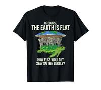 Flat Earth Society T Shirt Turtle Elephants Men Women Gift T-Shirt