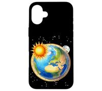 Flat Earths Globe World Case for iPhone 16 Plus