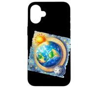 Flat Earths Globe World Case for iPhone 16 Plus