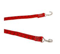Flat Elastic Bungee Cord with Steel Hooks. Red, 100cm | 39.37 in.
