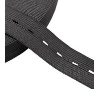 Flat Elastic Wide Bands Button Hole Knit Elastic Band Rubber Band Strech Tape for DIY Sewing Garment Trousers Accessories 15/20/25/30mm(Black,10 Meters_30MM)