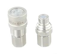 Flat Face Hydraulic Coupler 1/2" for bsp Male Female Kit - Quick Disconnect Coupling for Agricultural Vehicle Equipment 250 Bar((G1/4))