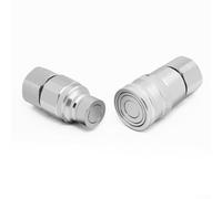 Flat Face Hydraulic Quick Release Couplings Set, No-Spillage for Connectors, Galvanised Carbon Steel, Iso 16028 Standard, Multiple Sizes(for Npt 1-2")