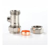 Flat Faced Isolation Service Valve, 15mm x 1/2" Male End, 15mm Flat Faced Isolation Valve