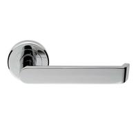 Flat Faced Lever on Concealed Fix Round Rose 50.5mm Diameter Polished Chrome