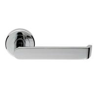 Flat Faced Lever on Concealed Fix Round Rose - 50.5mm Diameter - Polished Chrome | Lever on Backplate Door Handle - Internal Door Hardware - Lock, Euro, Oval and Latch Options Available