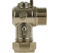Flat Faced Male Angled Isolating Valve 15mm x 1/2", Diameter 15mm, 1 in Pack