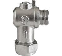 Flat Faced Male Angled Isolating Valve 15mm x 3/8", Diameter 15mm, 1 in Pack