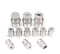 Flat Fan Nozzle Stainless Steel 40-110 Degrees 1/4 and 1/8 Inch External Thread Multiple Sizes Pack of 10 Pcs(1/8 External Thread 9.5mm (Bore Diameter 1.1mm),110°)