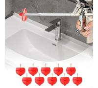 Flat Fan Spray Nozzle for Polyurethane Foam Caulking - 10-Piece Red Plastic Sealant Nozzle Set for Home Renovation, DIY, Automotive Detailing &