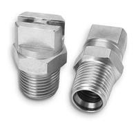 Flat Fan Spray Tip 11002 - 304 Stainless Steel Nozzle, 1/8" Thread, 2 Pack | Male Thread Spray Nozzle for Carpet Cleaning Wand - Industrial, Agricultural, Landscaping & Cleaning Applications