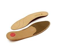 Flat Feet Insoles Non-Slip Orthotic Inserts Natural Leather Metatarsal Arch Support Bison - Active Antisudoral Carbon Latex Foam Partly Perforated Comfortable (UK 6 - EU 39)
