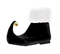 Flat Festival Boots For Women Uk,Ladies Boots Ankle,Adults Christmas Elf Shoes With Bells,Fleece Lining And Top Bootie,Santas Helper Jester Peter Pan Pixie Slipper For Dress Up Halloween