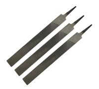 Flat Files Set 3 Pcs, 6 Inch 150mm Medium Tooth Steel Files for Metalworking and Wood Sanding, Alloy Steel Rust Preventative Finish, No Handle