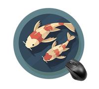 Flat Fish Round Gaming Mouse Pad Non-Slip Rubber Base Mousepad Travel Office Mousepads for Desk Funny Waterproof Computer Mouse Mat Cute Laptop Mouspad 7.8x7.8 Inch