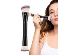 Flat Flat Brush - Foundation Brush | Double Indebted Makeup Brush | Aluminum Double End Adjusting Powder Brush for Beauty Blending | Makeup Face Brush
